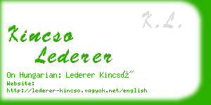 kincso lederer business card